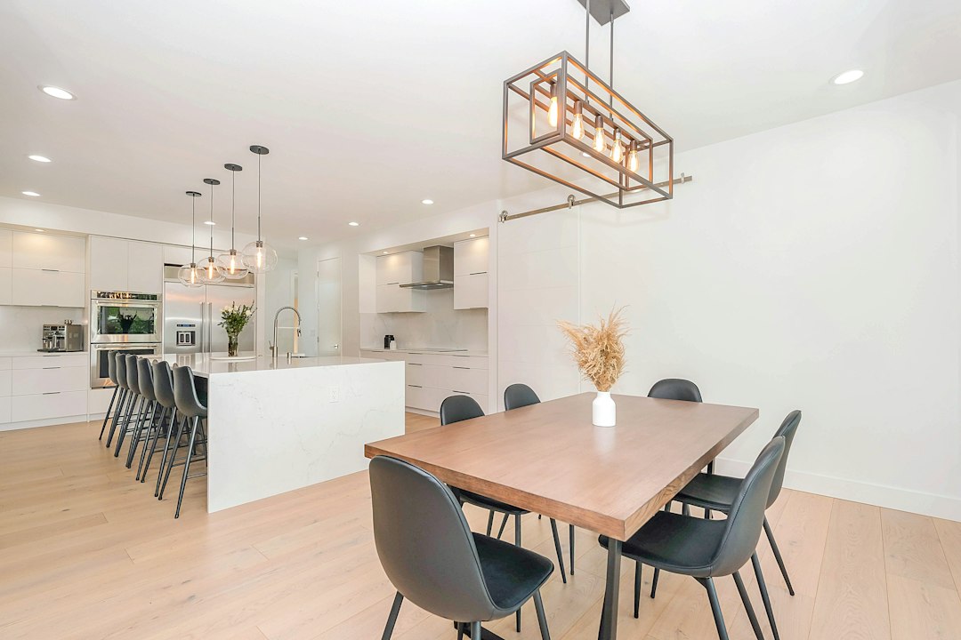 Dining table in a modern home