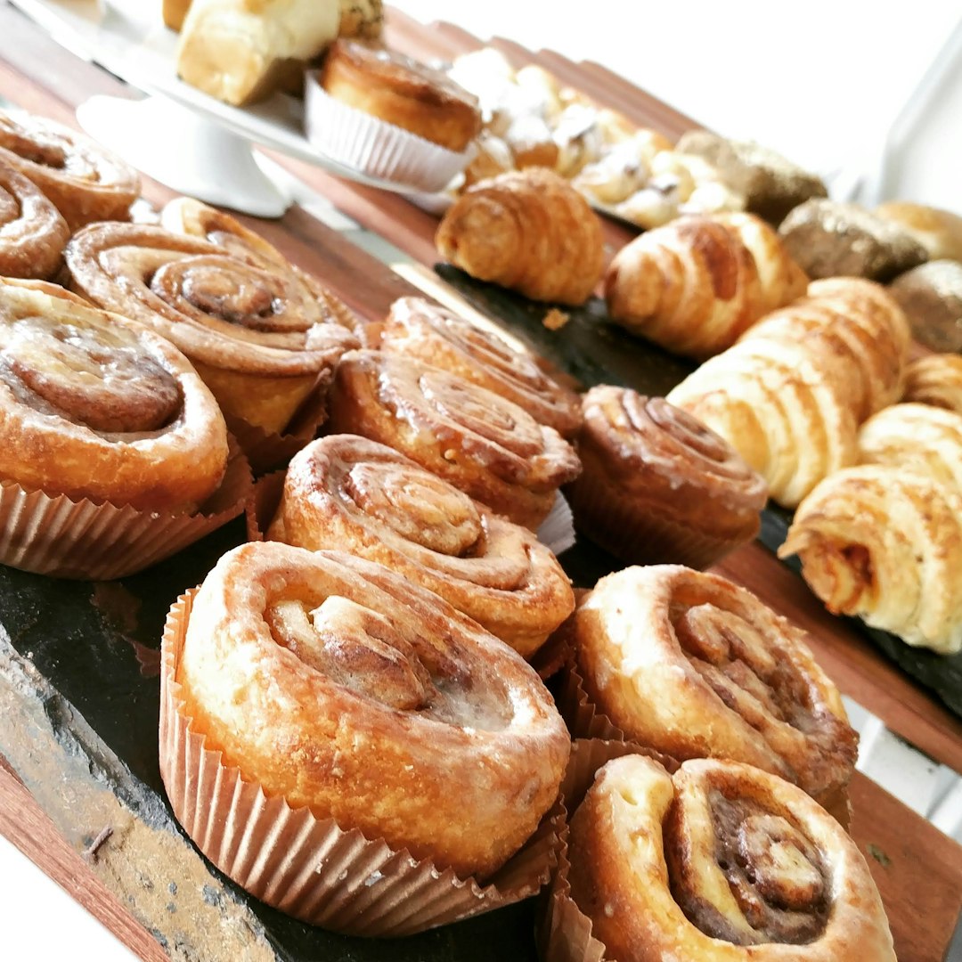 Golden croissants and Danish pastries