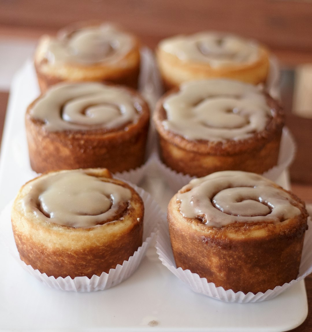 Fresh cinnamon roll with icing