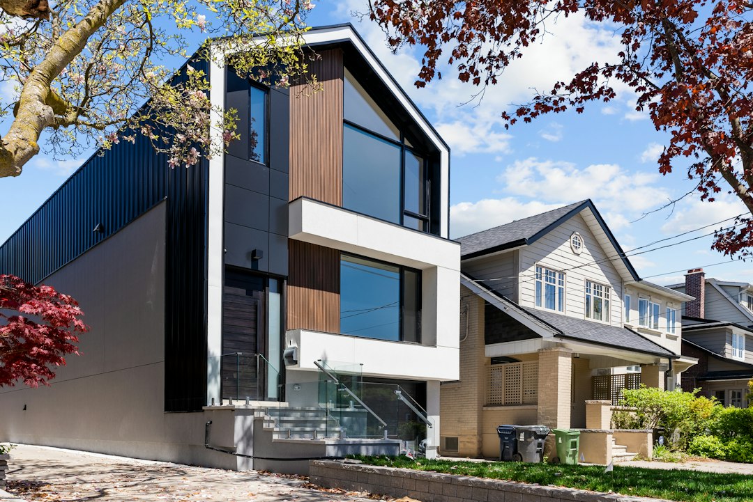 Modern newly built home exterior