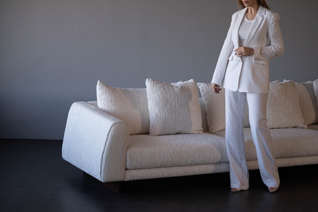 Refined clothing displayed in a boutique interior