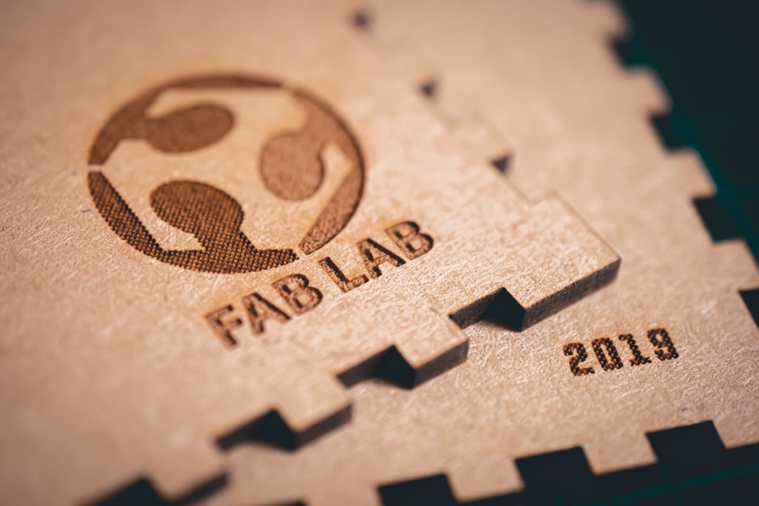 Laser-cut and engraved wood detail
