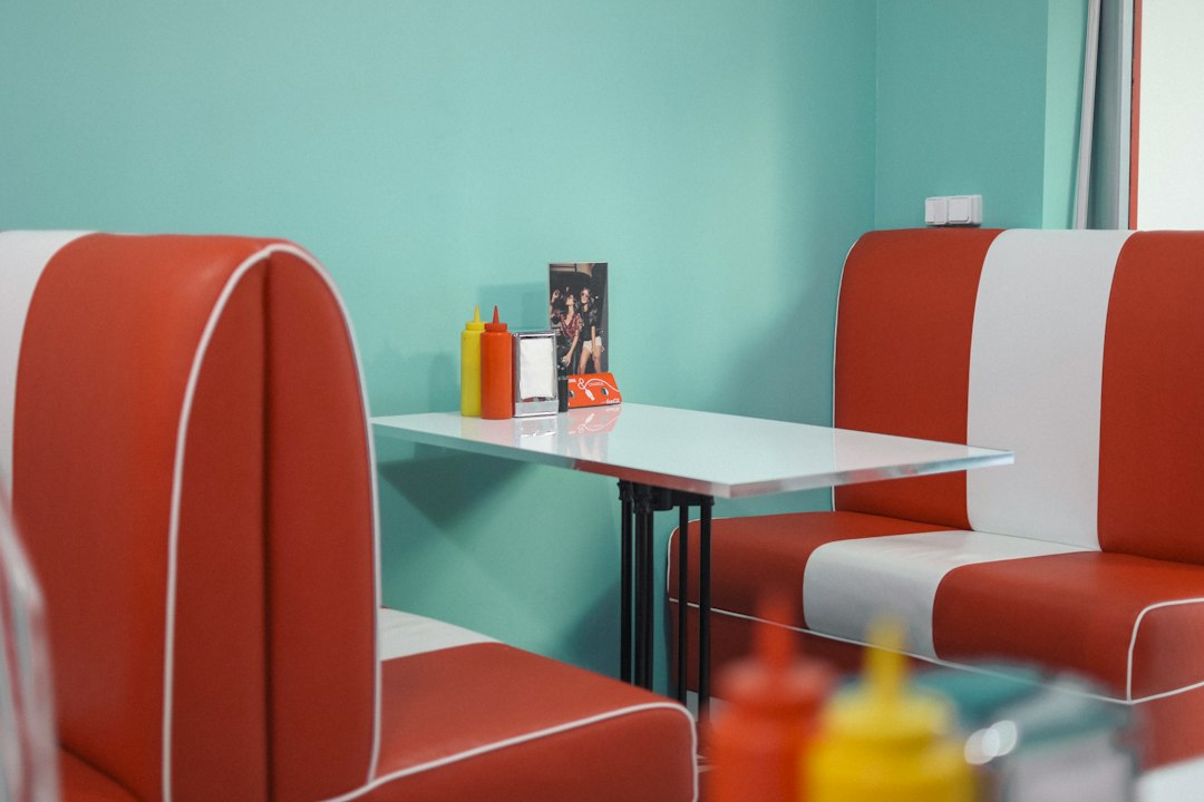 Retro diner dining room with booths