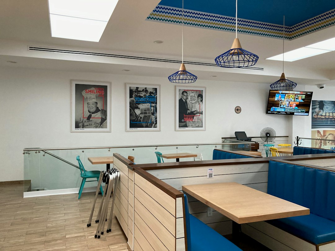 Bright modern restaurant interior