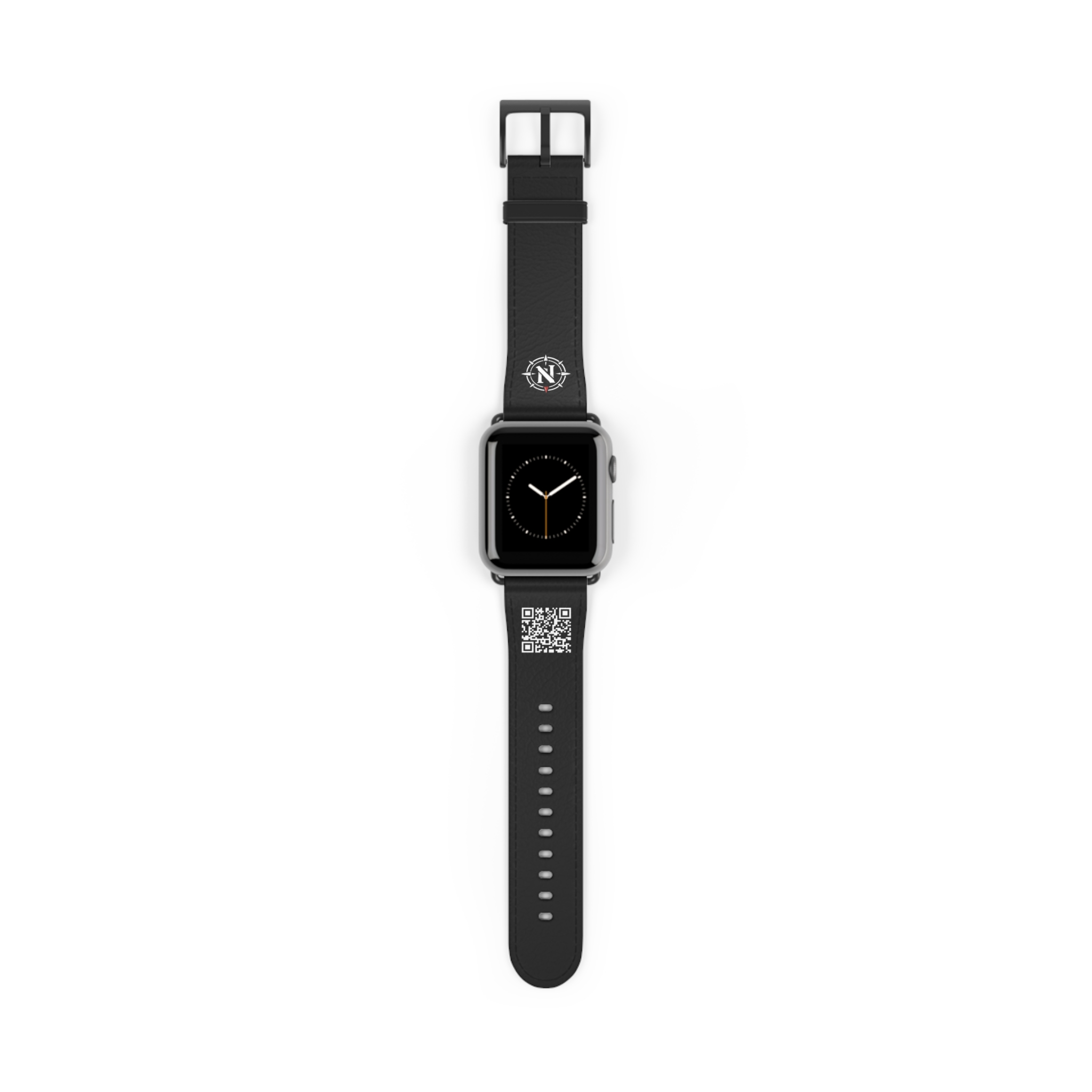 Northlane QR Code Black Leather Watch Band