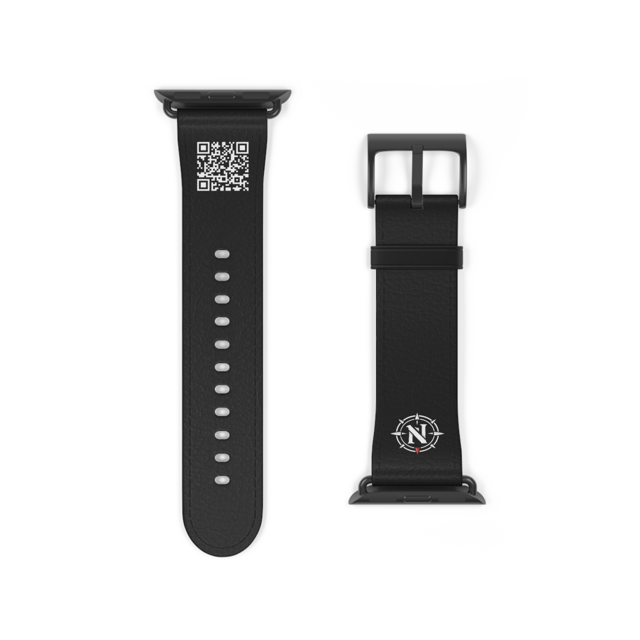 Northlane QR Code Black Leather Watch Band - Image 2
