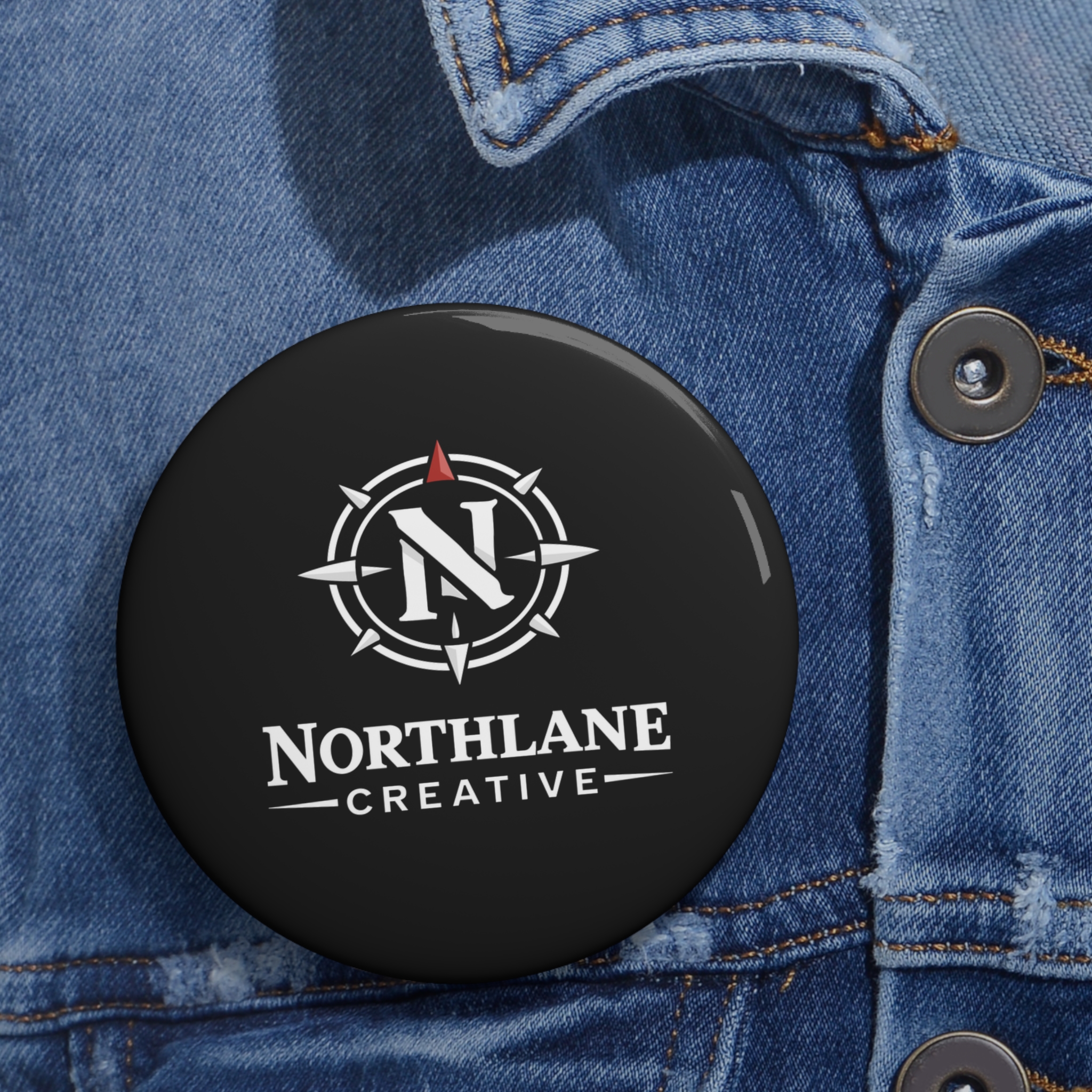 Northlane Creative Logo Pin Button — Custom Black Brand Badge - Image 6