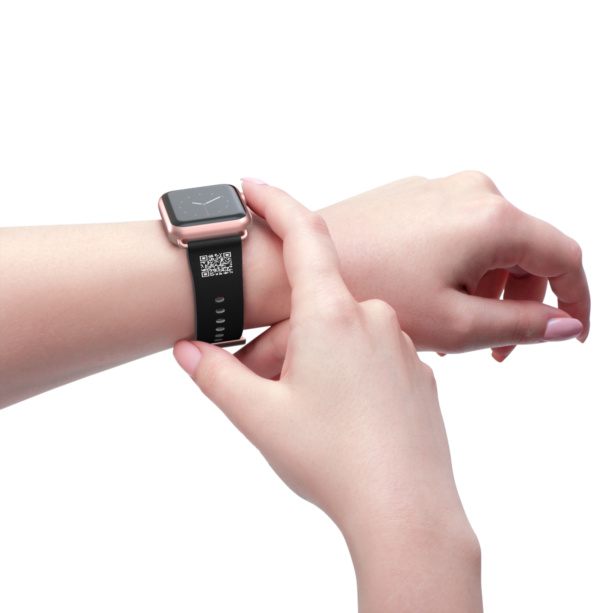 Northlane QR Code Black Leather Watch Band - Image 24