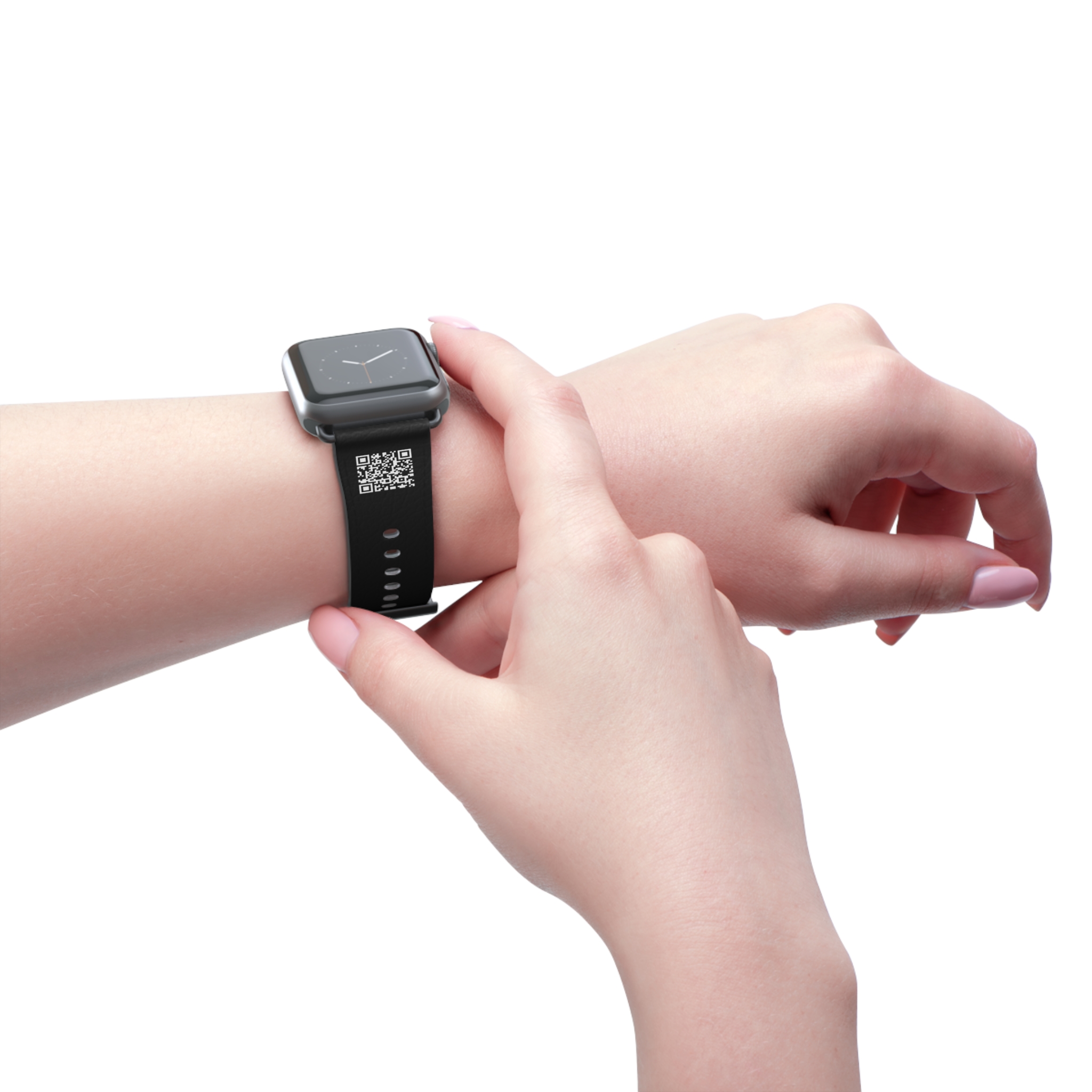 Northlane QR Code Black Leather Watch Band - Image 4