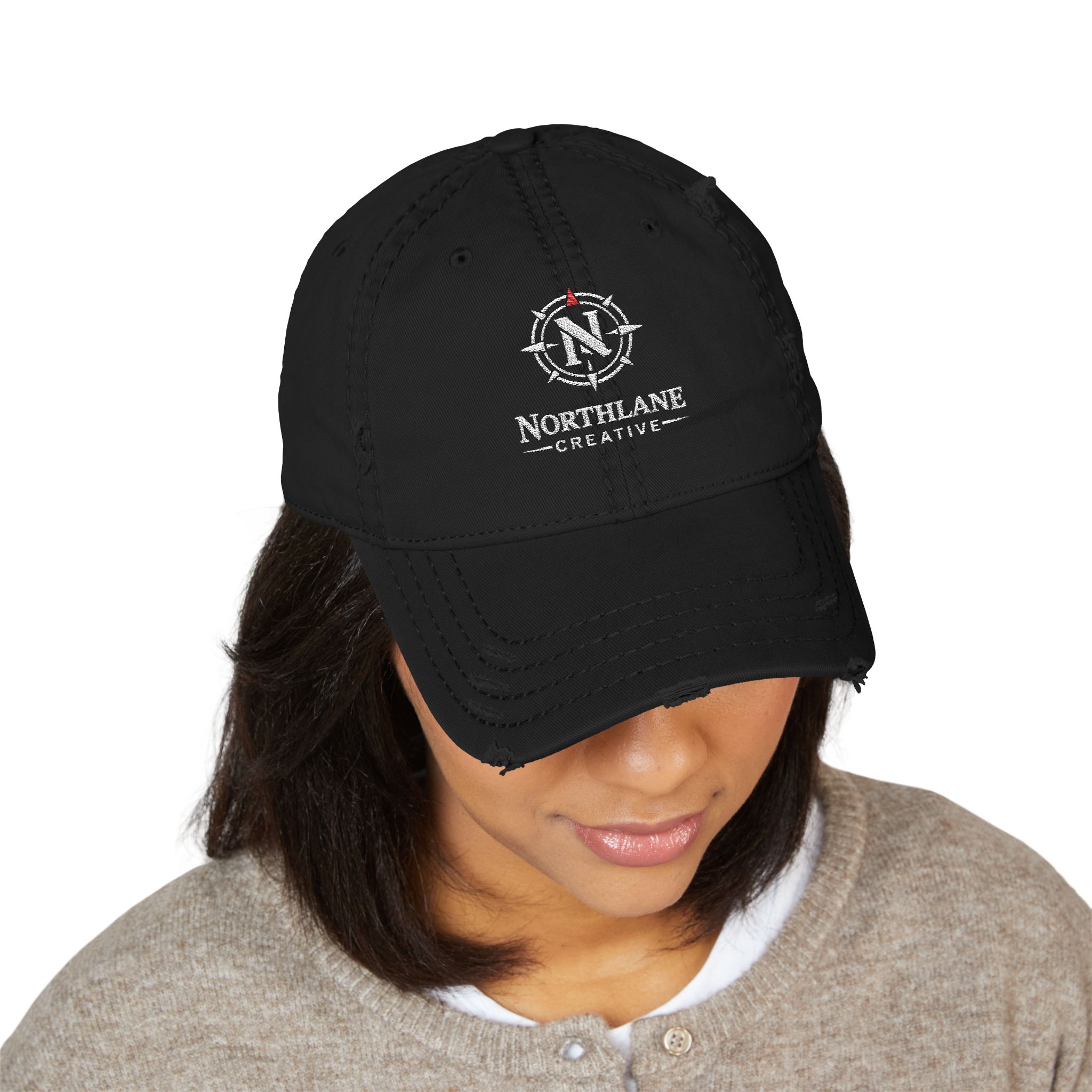 Distressed Northlane Creative Embroidered Dad Hat - Image 4