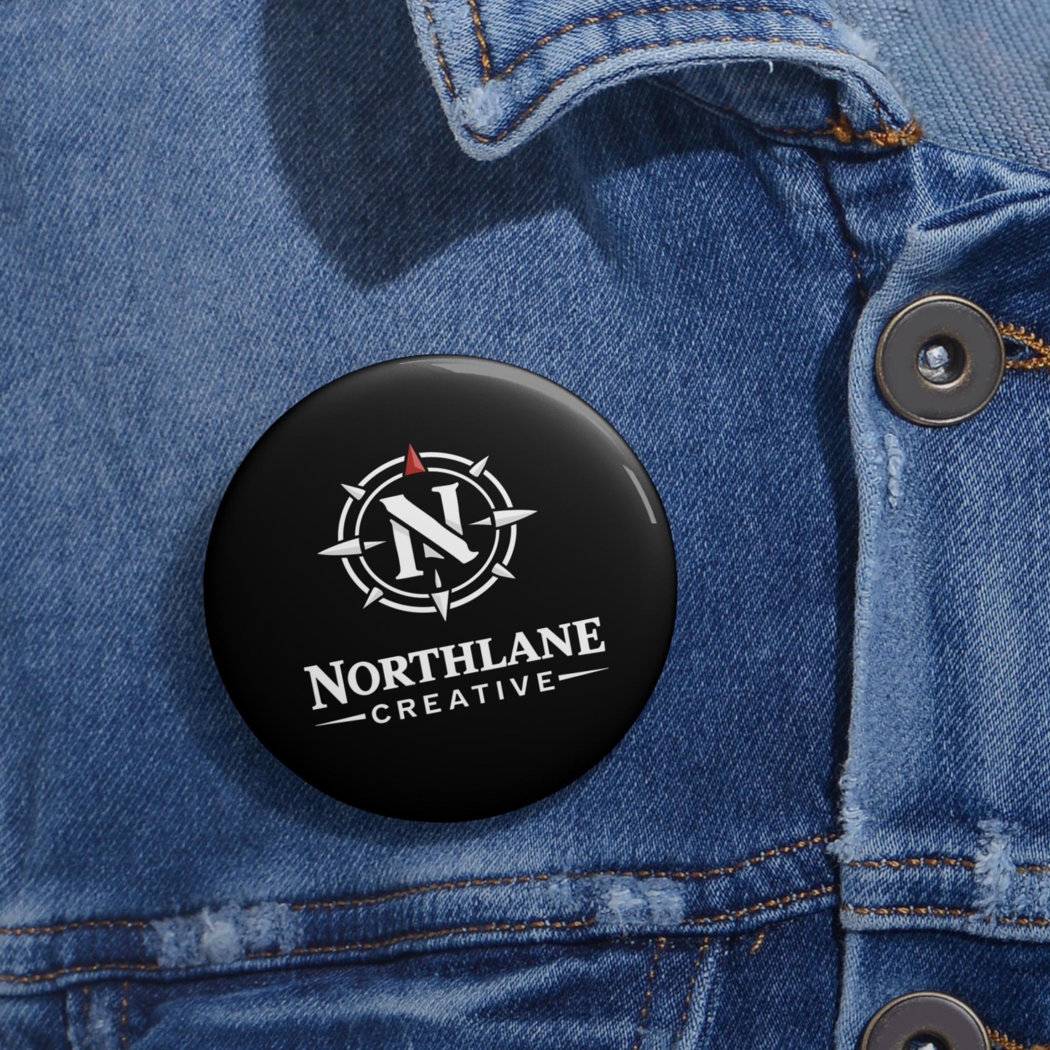 Northlane Creative Logo Pin Button — Custom Black Brand Badge - Image 4