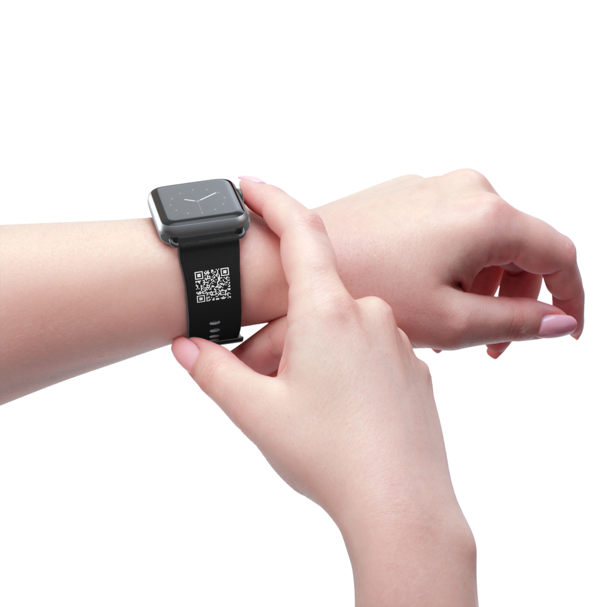 Northlane QR Code Black Leather Watch Band - Image 8