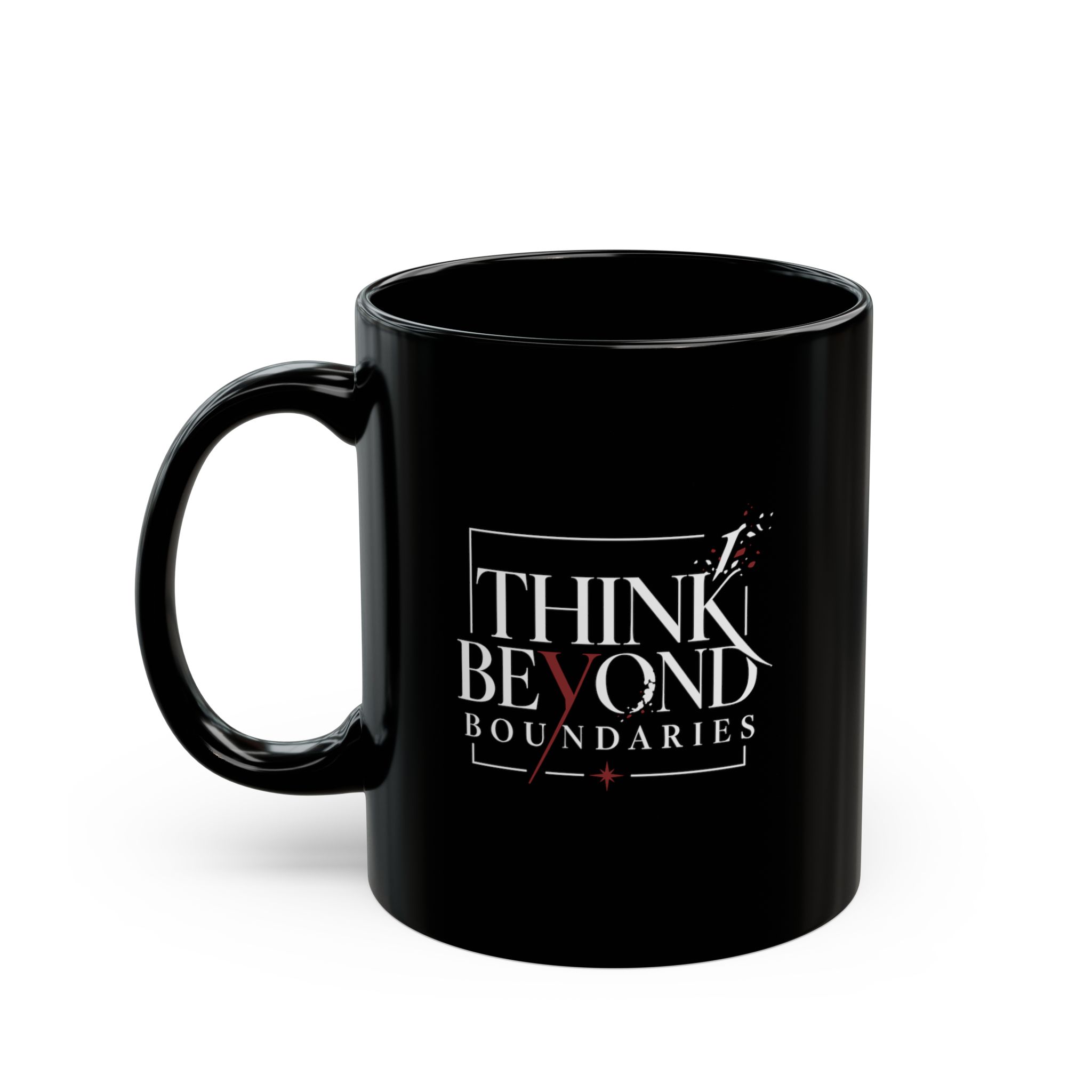 Think Beyond Boundaries Black Mug — Inspirational Coffee Cup (11oz, 15oz) - Image 5