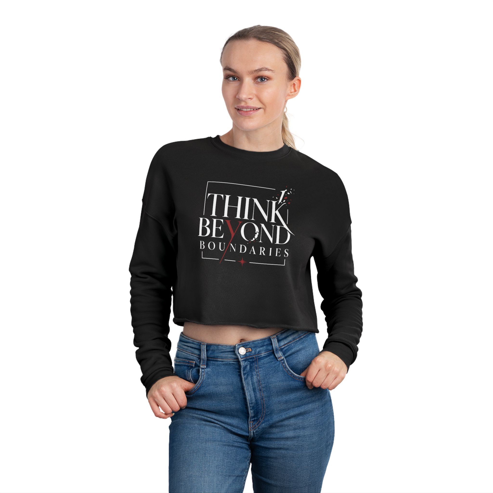 Think Beyond Boundaries Cropped Sweatshirt