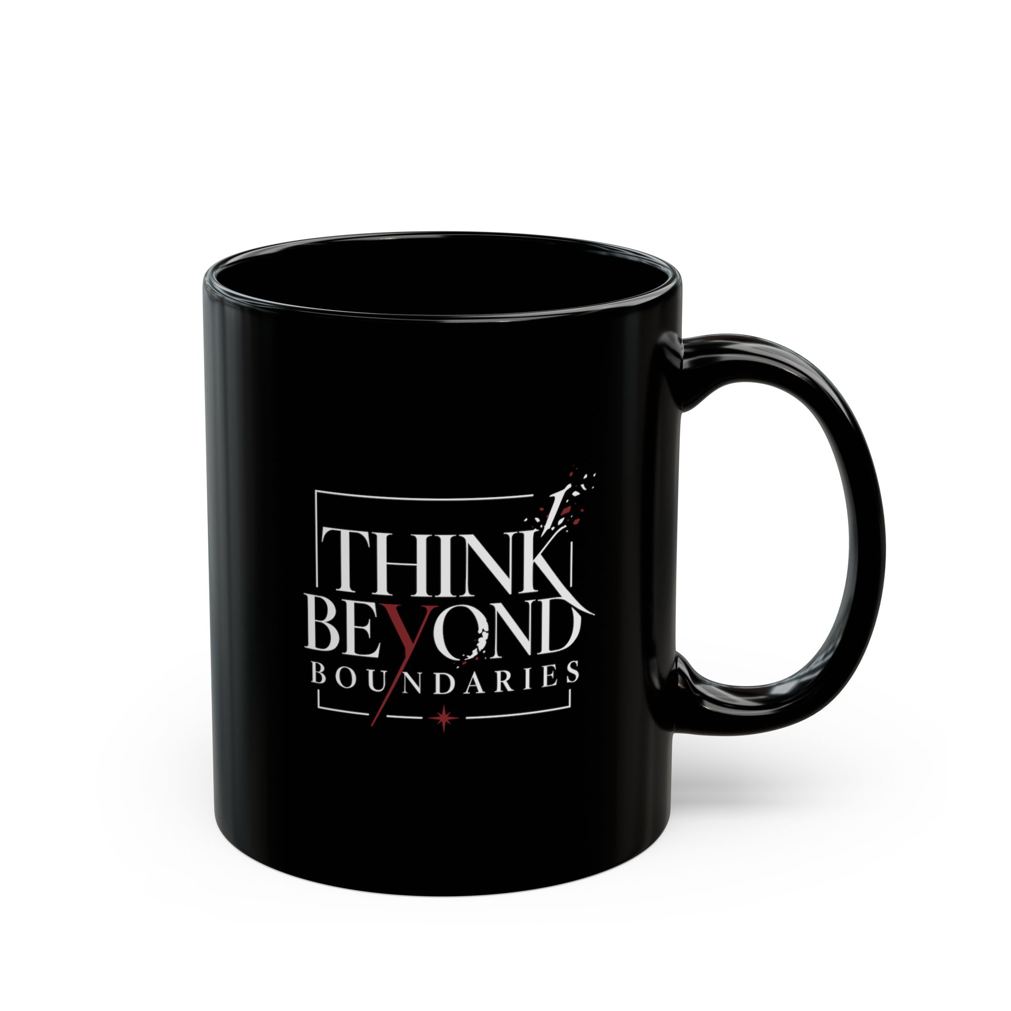 Think Beyond Boundaries Black Mug — Inspirational Coffee Cup (11oz, 15oz) - Image 4