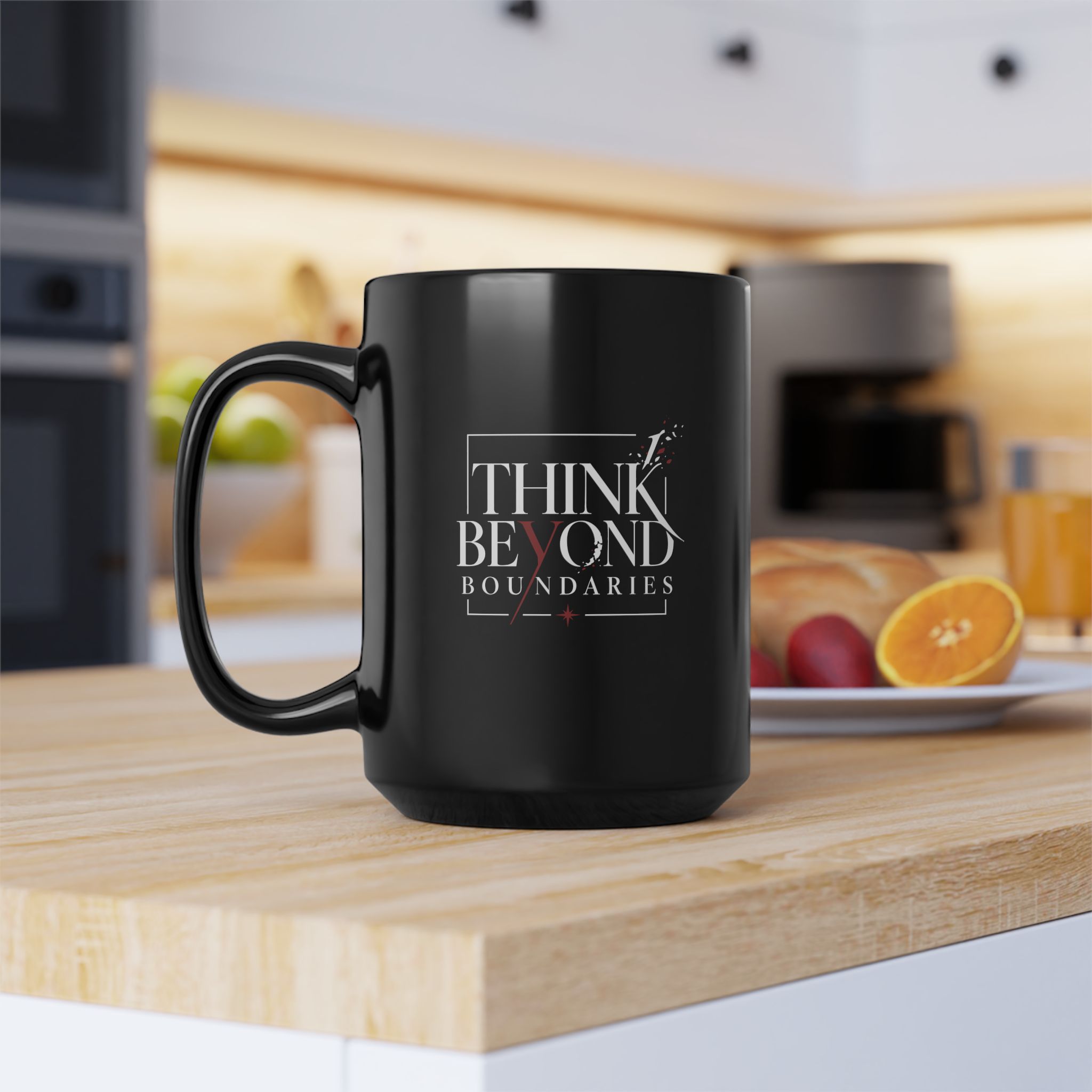 Think Beyond Boundaries Black Mug — Inspirational Coffee Cup (11oz, 15oz) - Image 3