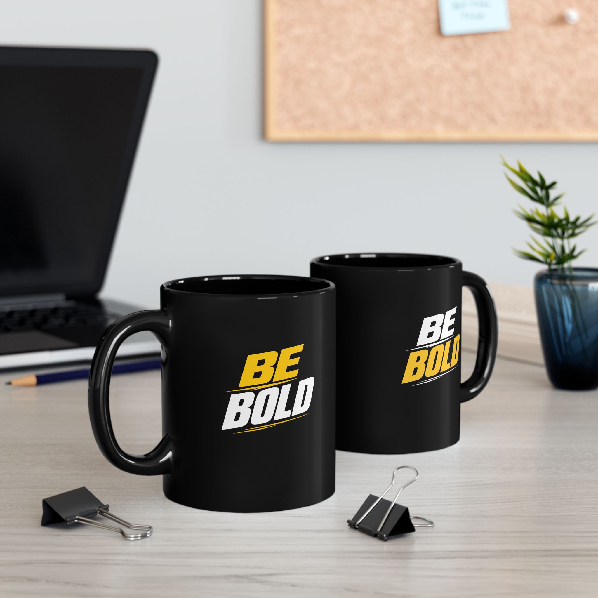 Be Bold Black Mug — Motivational Coffee Cup (11oz & 15oz) - Image 3