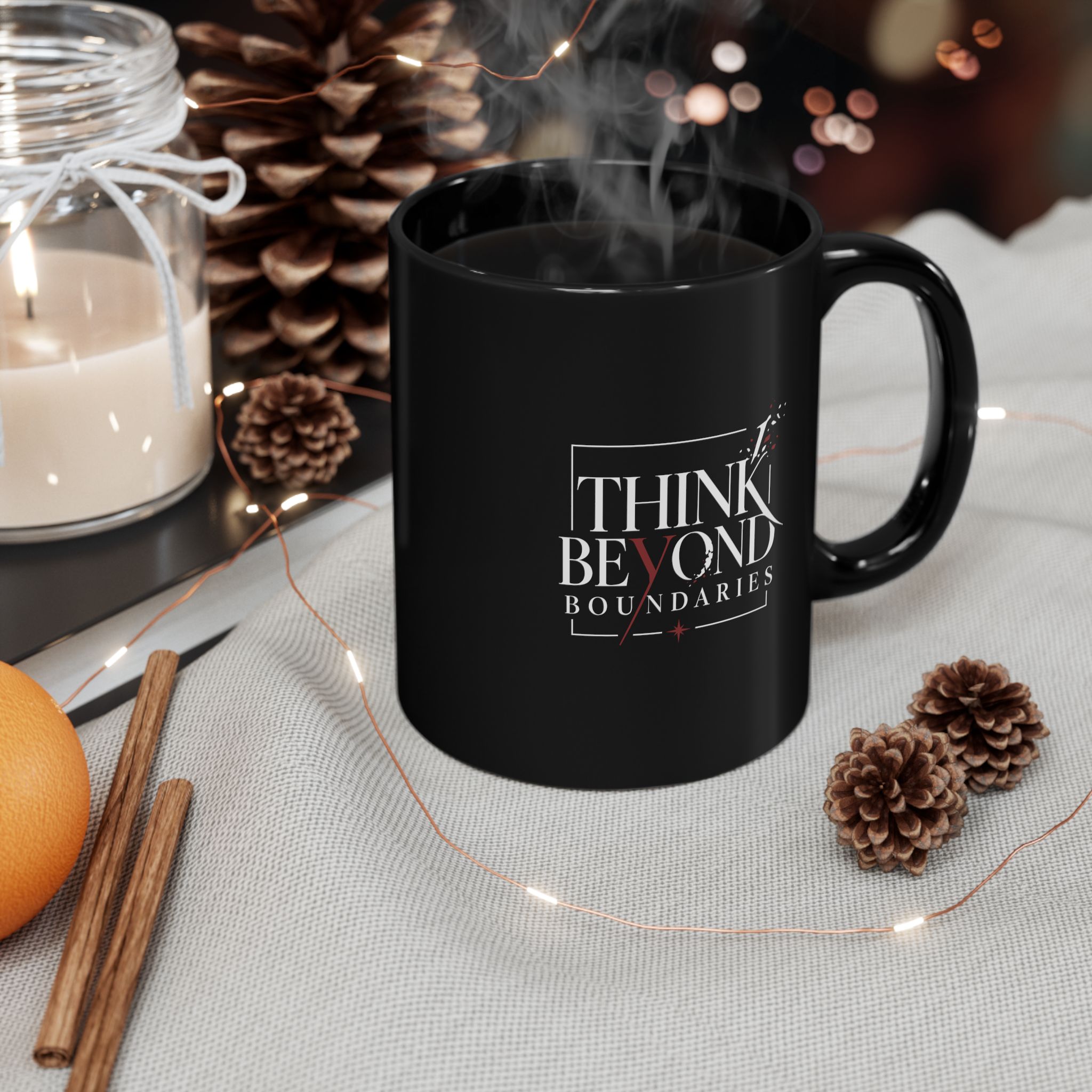 Think Beyond Boundaries Black Mug — Inspirational Coffee Cup (11oz, 15oz) - Image 6