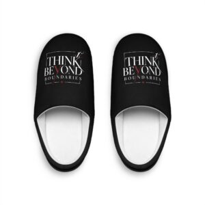 Think Beyond Boundaries Men's Slippers — Motivational Indoor House Shoes
