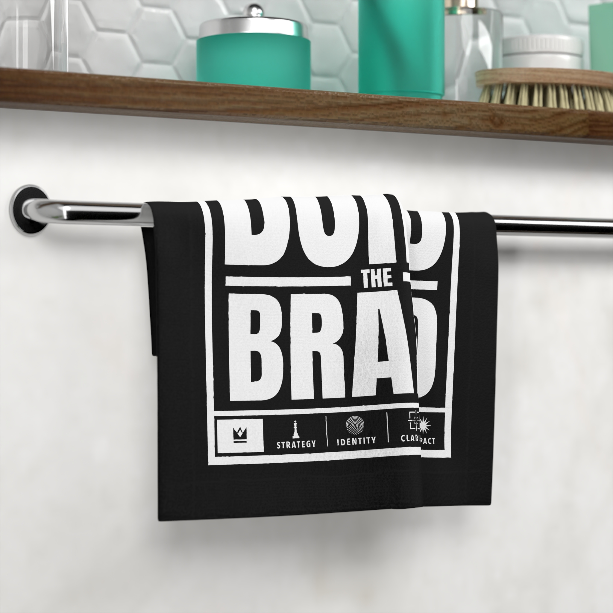 Build The Brand Face Towel — Black Graphic Logo Face Cloth - Image 3