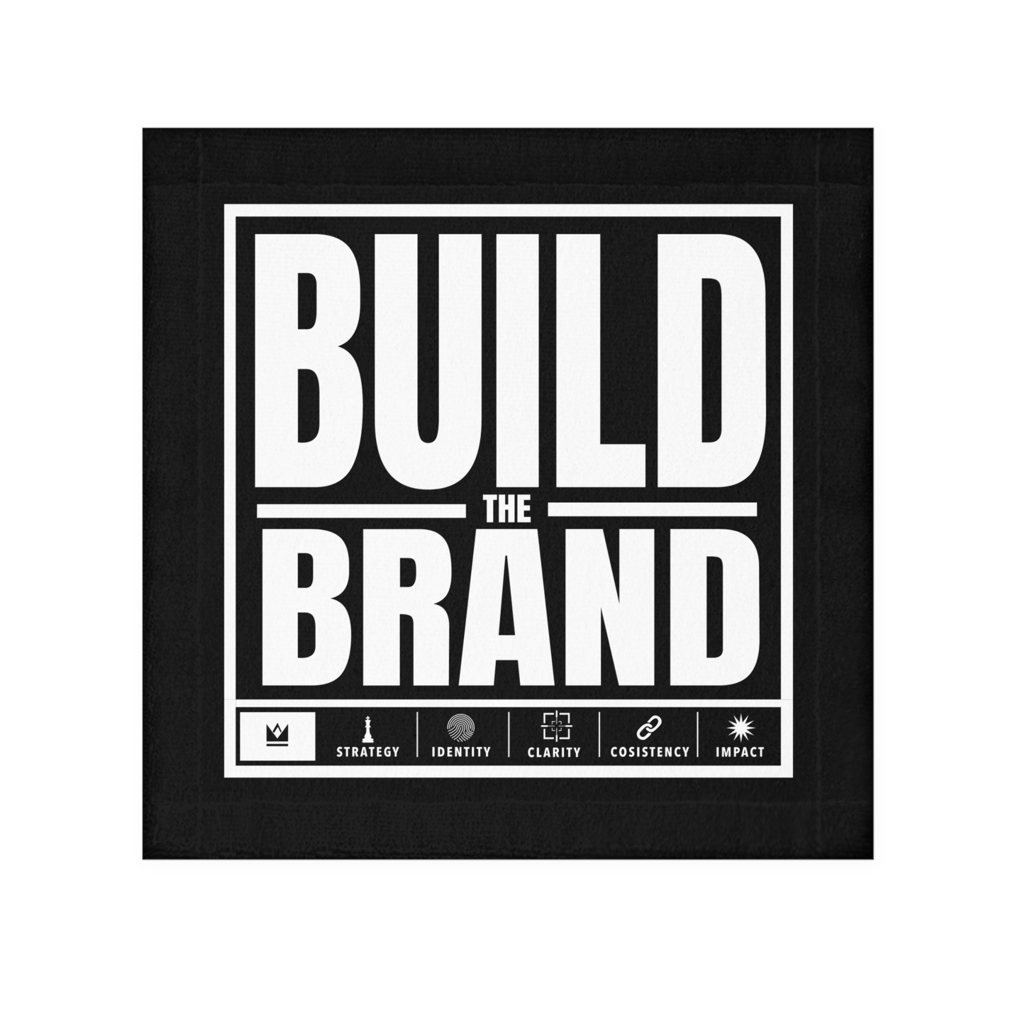 Build The Brand Face Towel — Black Graphic Logo Face Cloth - Image 2
