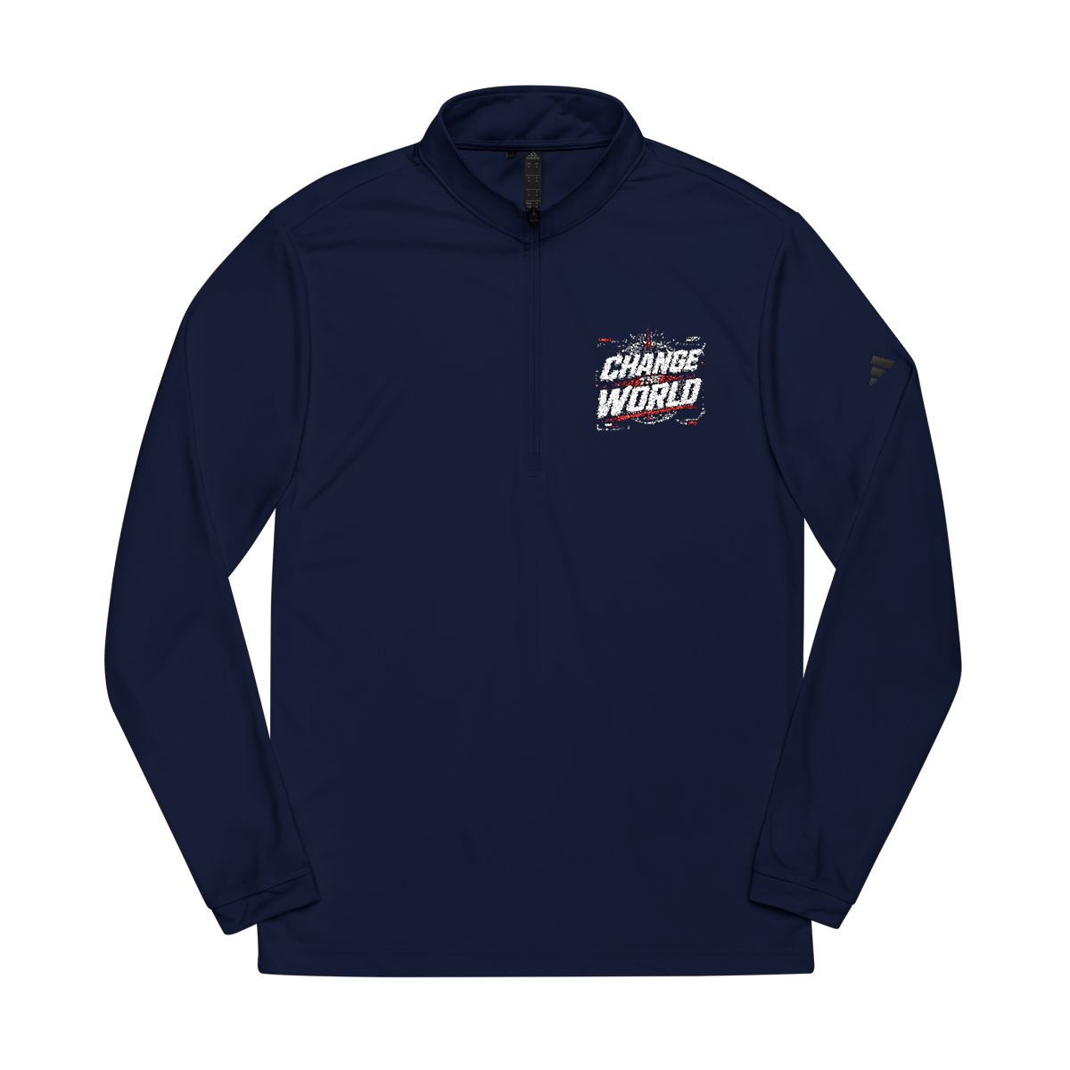 Adidas logo embroidered Quarter-Zip Pullover | Performance long sleeve - Image 3