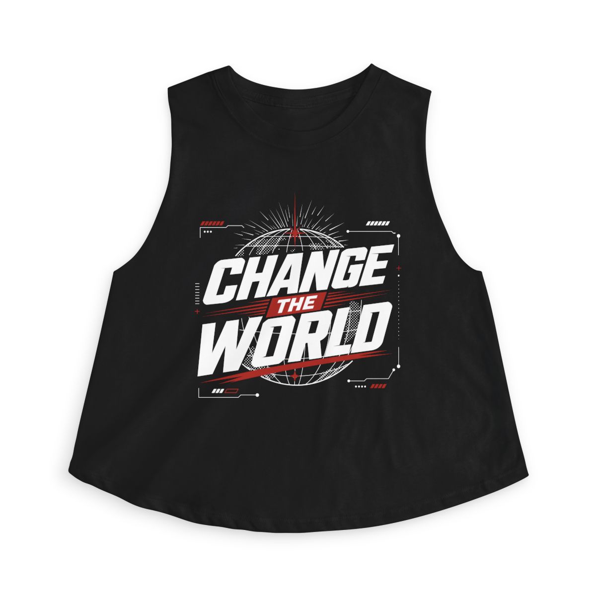 Change the World Crop Top | Motivational Graphic Tank, Activist Typography - Image 3