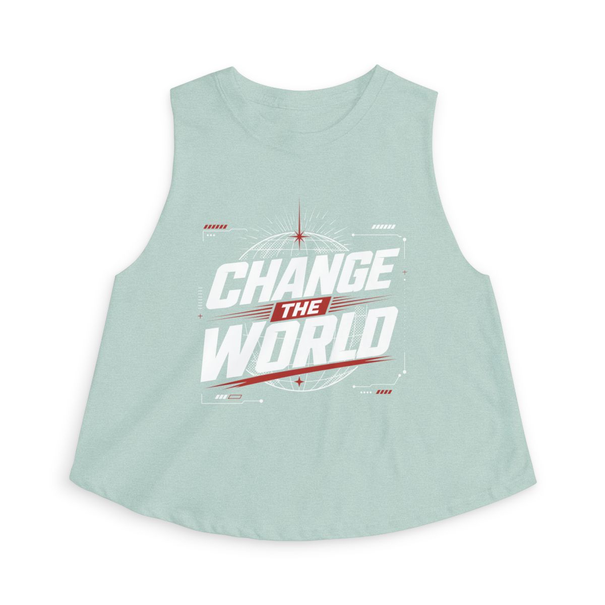 Change the World Crop Top | Motivational Graphic Tank, Activist Typography - Image 4
