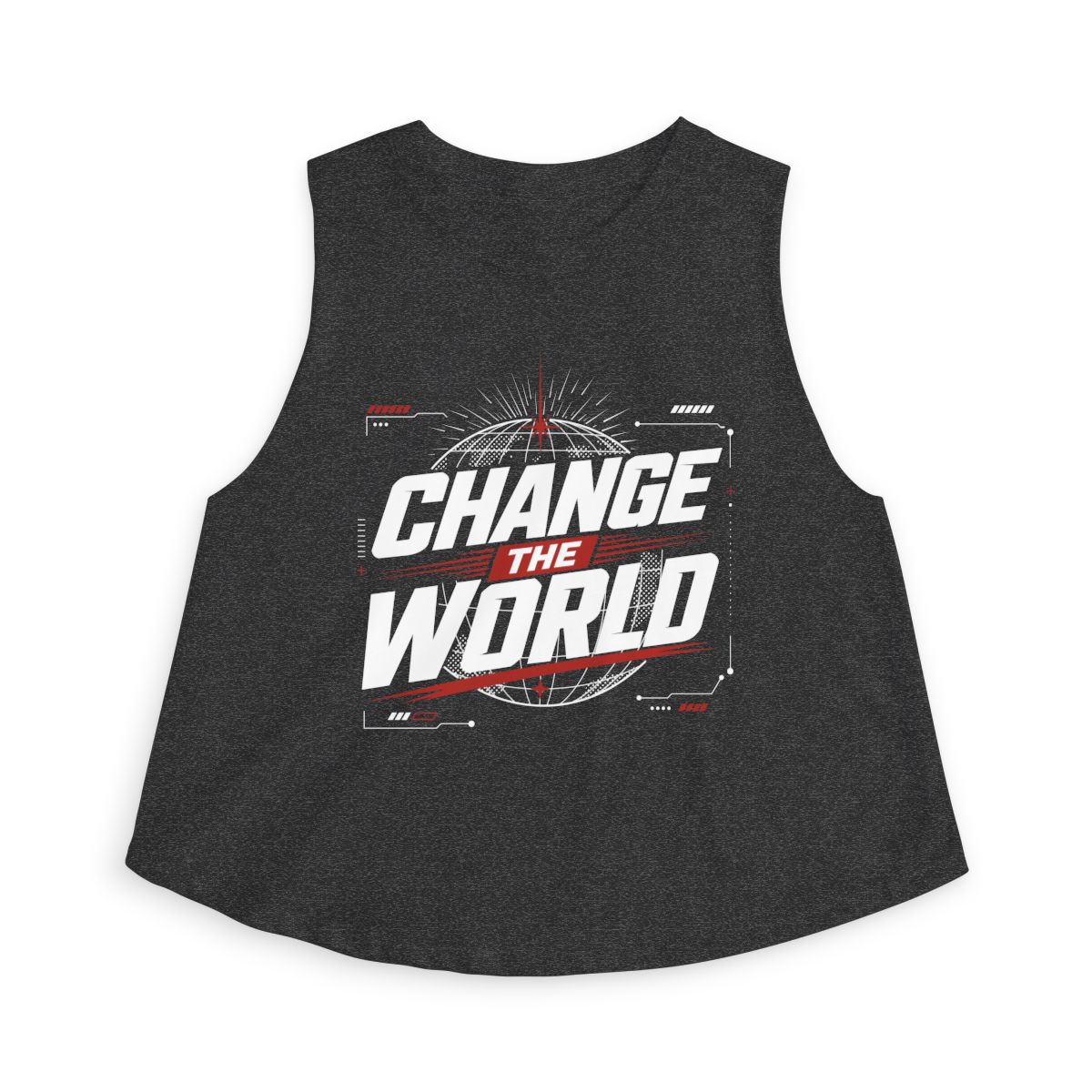 Change the World Crop Top | Motivational Graphic Tank, Activist Typography - Image 6