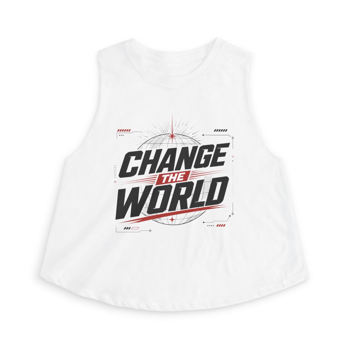 Change the World Crop Top | Motivational Graphic Tank, Activist Typography