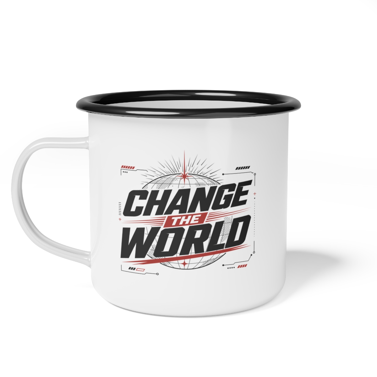 Change the World Enamel Camp Cup Inspirational Travel Mug - Image 2