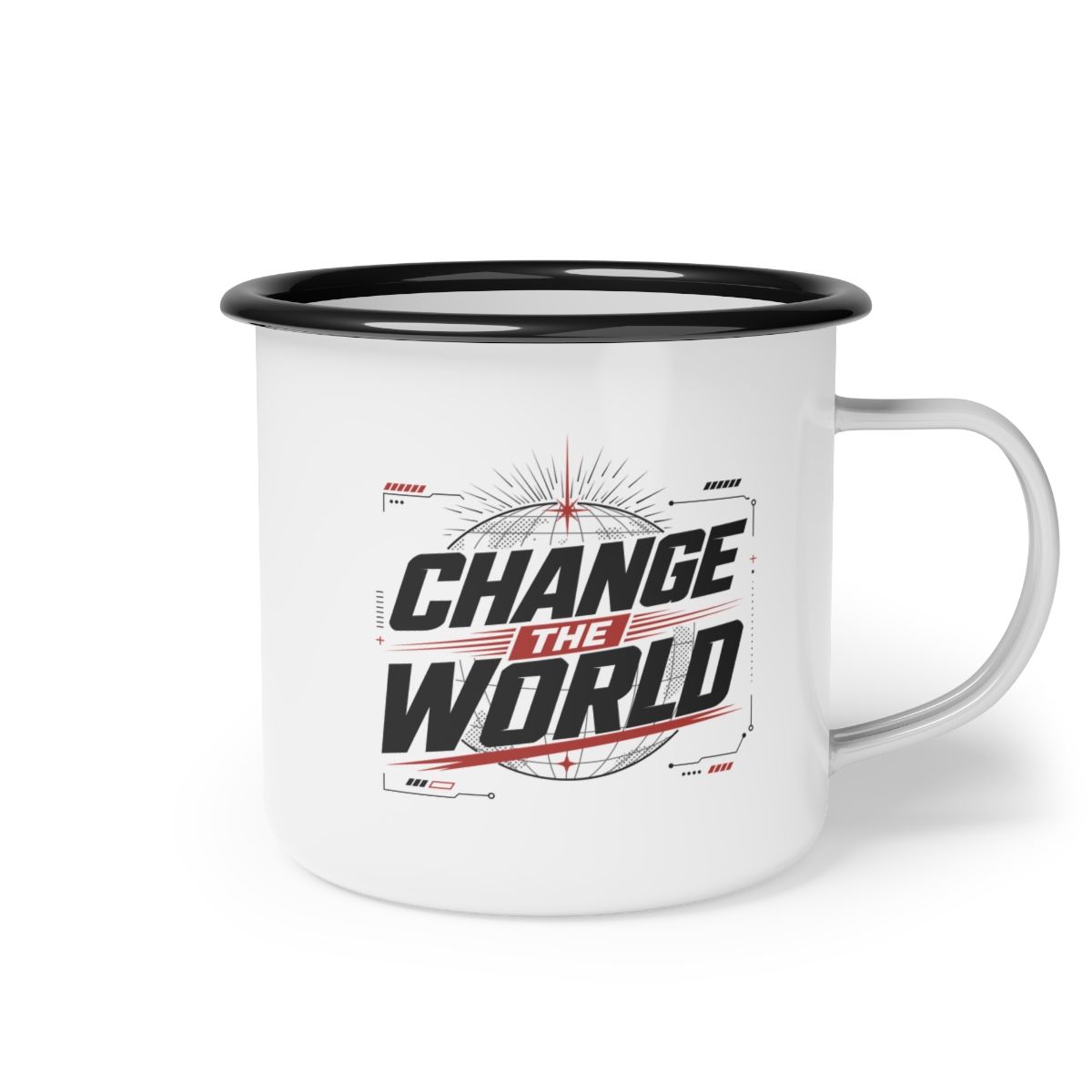 Change the World Enamel Camp Cup Inspirational Travel Mug
