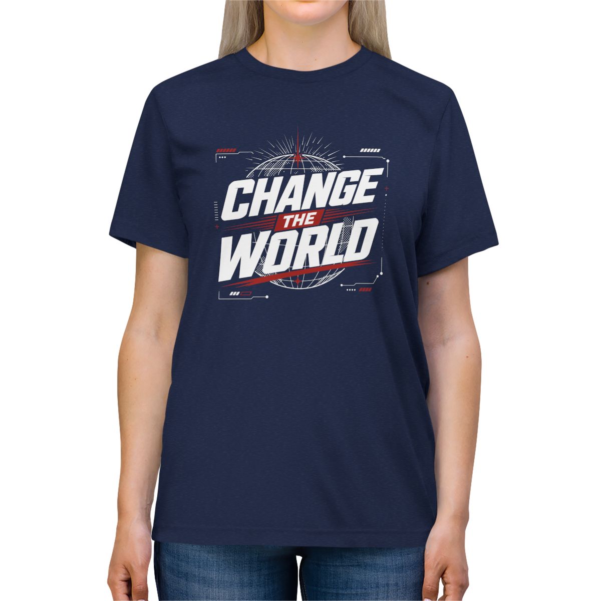 Change the World Motivational Tri-Blend Tee - Image 2