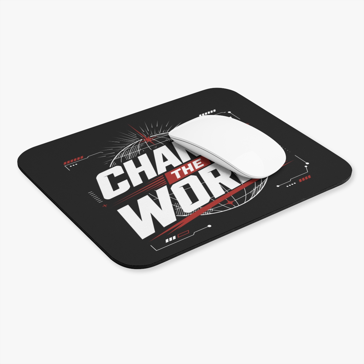 Change the World Mouse Pad | Motivational Globe Desk Mat - Image 2