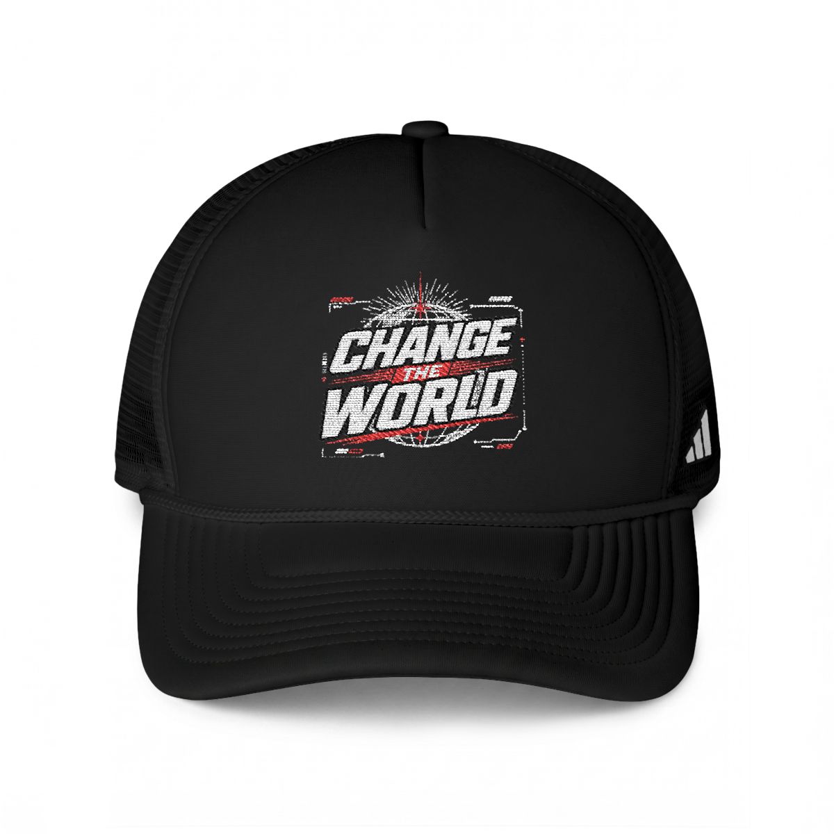 Change World distressed logo Cap | Trucker hat, embroidered patch