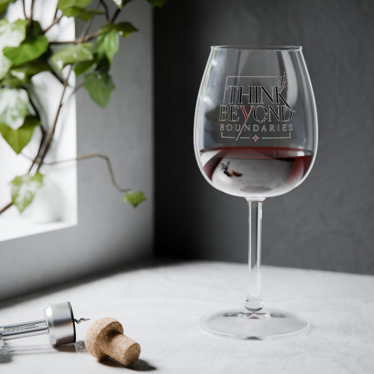 Think Beyond Boundaries 12oz Wine Glass - Image 2