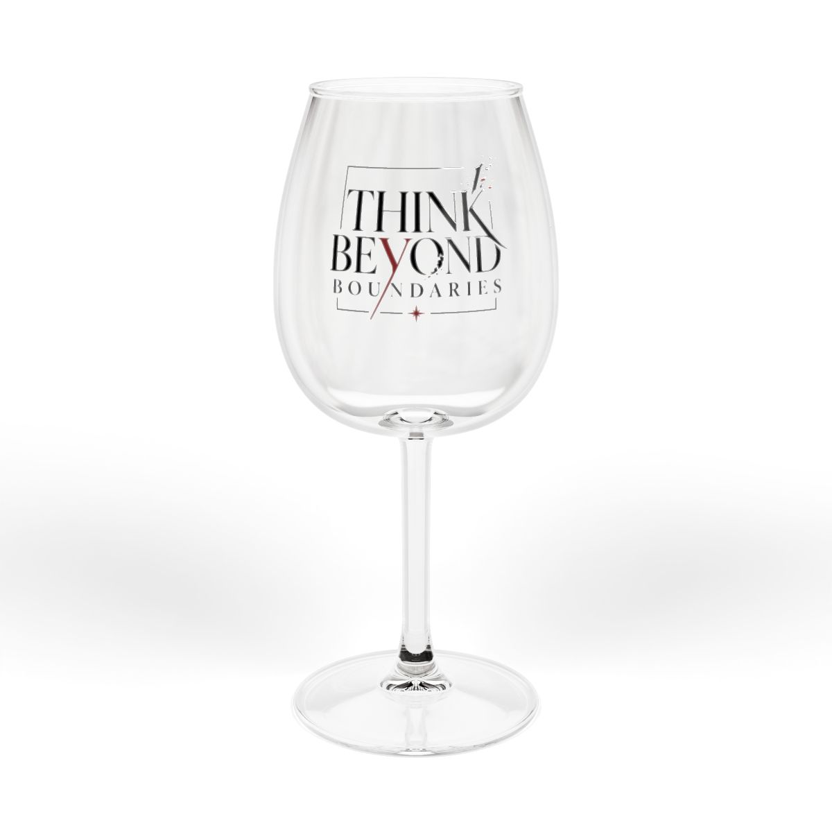 Think Beyond Boundaries 12oz Wine Glass